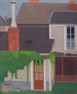 The Backyard, 1925 (gouache on cardboard)