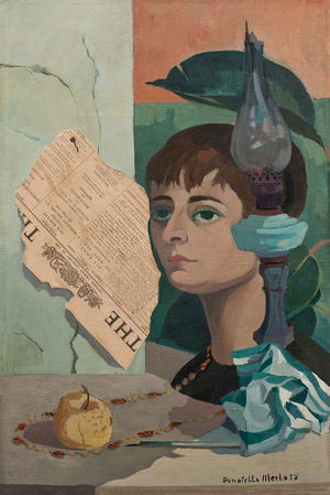 Self-portrait, 1958 (oil on canvas and collage)