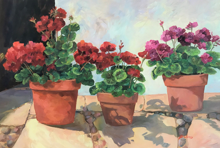 Geranium Series 1, c.1990-2005 (oil on canvas)