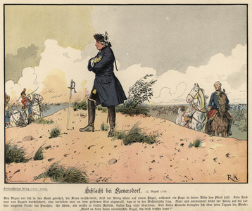 Battle of Kunersdorf (colour litho)