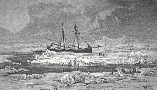 The Germania in the ice, pub. London 1874 (woodcut)