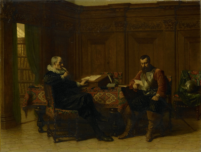 Two Men in a Seventeenth-century Interior, 1870 (oil on panel)