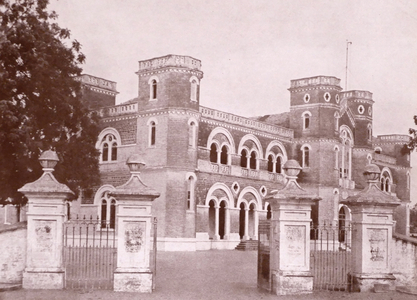 Kathiawar High School. in Rajkot where Mohandas Karamchand Gandhi attended.