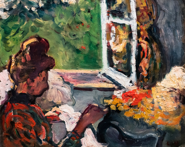 Woman sitting by the window, detail, ca. 1903 (oil on cardboard)