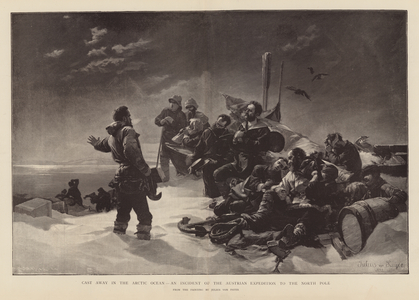 Cast away in the Arctic Ocean during the Austrian expedition to the North Pole (engraving)