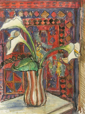 Still Life with Flowers in Vase, 1977 (gouache on paper)
