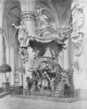 Bruxelles – La Chaire de L'Eglise Sainte-Gudule (b/w photo)