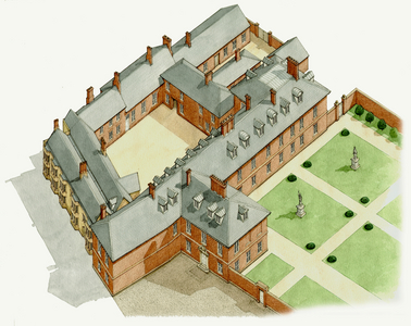 Newmarket Palace, Suffolk, c.1670-1683 (ink and watercolour)