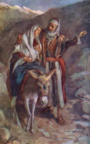 New Testament: The Flight into Egypt (colour litho)