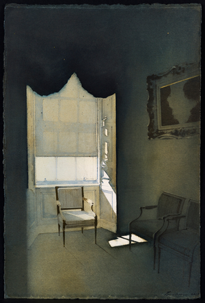 Charlotte Square Interior with Chair II (w/c on paper)