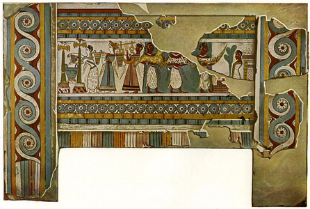 Detail from a painted sarcophagus