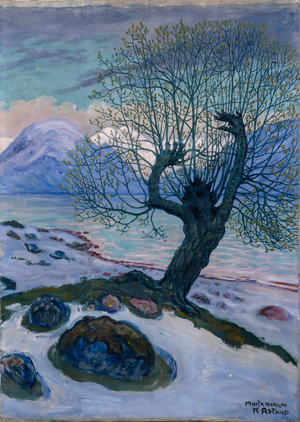 March Morning, Spring Night and Willow (oil on canvas)