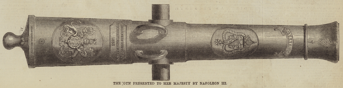 The Gun presented to Her Majesty by Napoleon III (engraving)