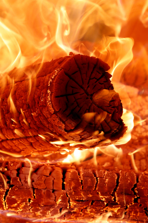 Close-up of burning firewood, Bac Son, Vietnam (photo)