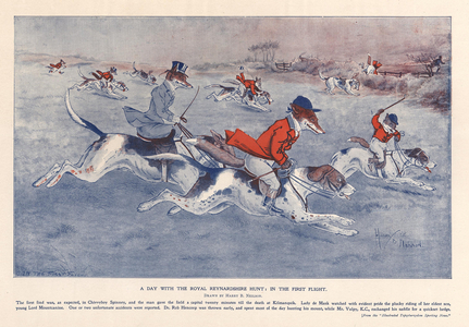 Foxes Hunting Magazine Plate, UK, 1930s