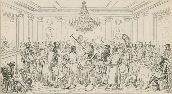 The interior of modern hell; vide the cogged dice (engraving)