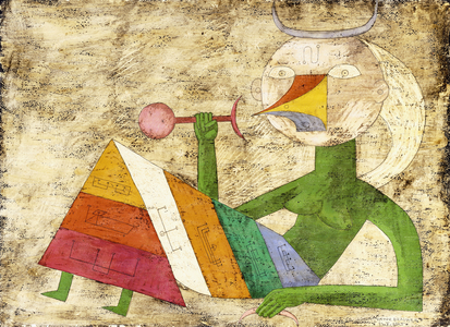 Lion light liberty VII, 1945 (encaustic, pen and black ink on paper mounted at the edges on ma)