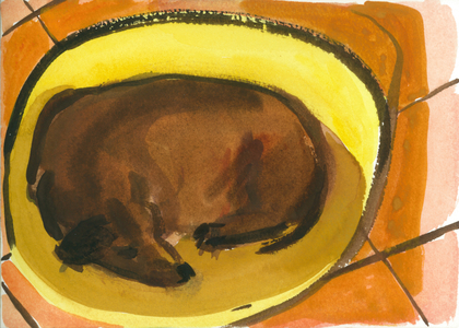 Dachshund 1, 2008 (w/c on paper)