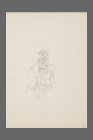 Bust of Michel Leiris (pencil on paper)