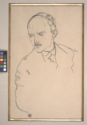 Portrait of Guido Arnot, 1918 (black crayon on paper)