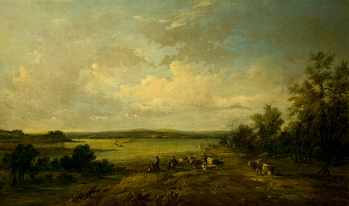 Morning, Pen Pole Point, Bristol Channel (oil on canvas)