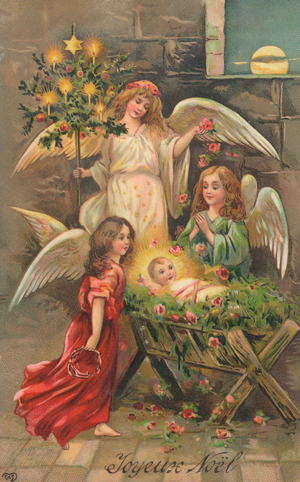 French Christmas card (colour litho)