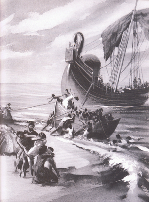 Many of the hostages were but children, illustration from The Story of Rome published by Thomas Nelson and Son Limited, 1962 (litho)