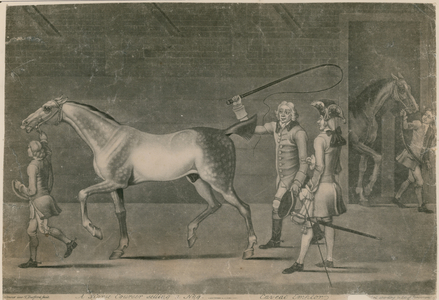 A horse courser selling a nag - caveat emptor (engraving)