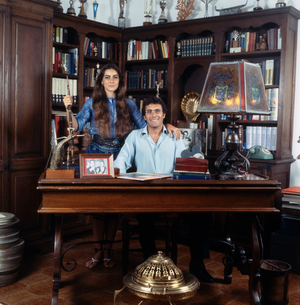 Home story of the Italian-American singer and actress Romina Power with husband and singer Al Bano (Albano) Carrisi, mid 1980s