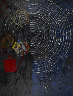 Mark's Hand Over December, 1991 (oil on canvas)