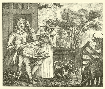 The man and his goose (engraving)