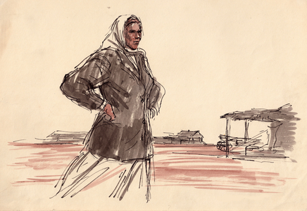 On Virgin Lands, 1948 (w/c & Indian ink on paper)