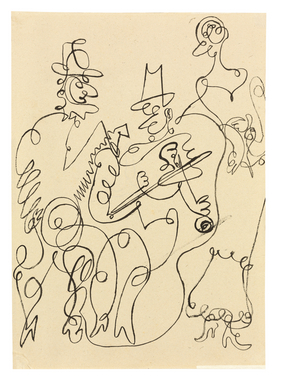 Trois musiciens (verso), 1918-19 (pen & India ink on paper)