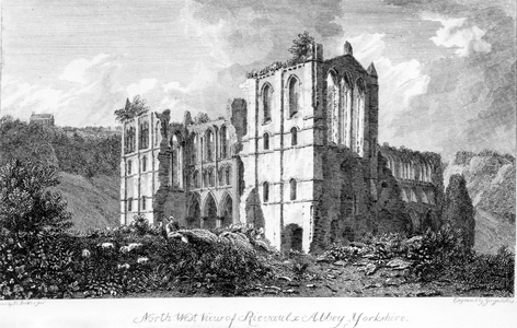 Rievaulx Abbey, Yorkshire, 1821 (engraving)