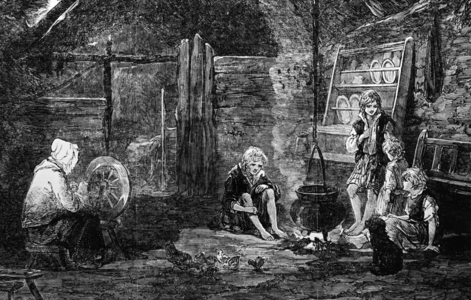 The interior of the Skye Cottage, 1850