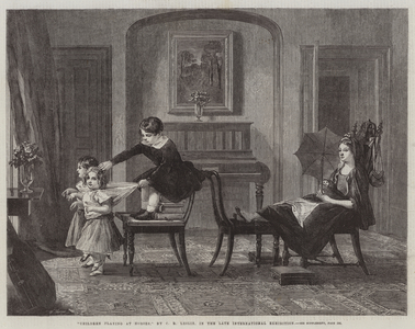 "Children playing at Horses," in the late International Exhibition (engraving)