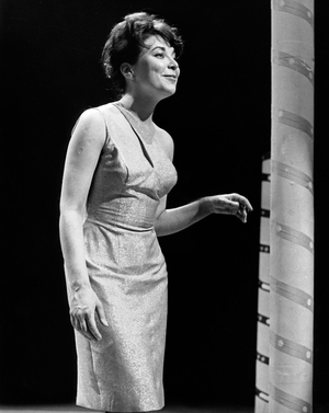 German singer Rita Paul performing at a cabaret show, Germany early 1960s