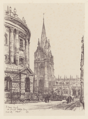Oxford: St Mary's Church (litho)