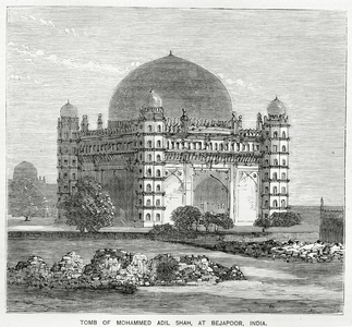 The Gol Gumbaz, tomb of Mohammed Adil Shah II , built in 1659 (lithograph)