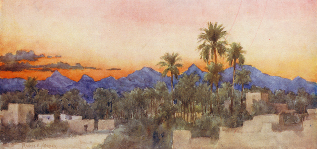 Sunset (colour litho)
