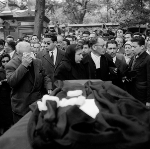 Funeral of Ould Aoudia, Lawyer of The Fln (National Liberation Front), Murdered in Marseille, June 1St, 1959 : here his Parents and Brothers (b/w photo)