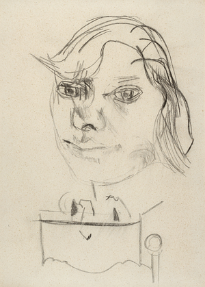 Head of a girl, 1955 (charcoal on paper)