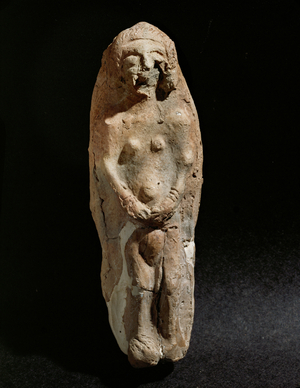 Pregnant woman. Clay figurine (clay)