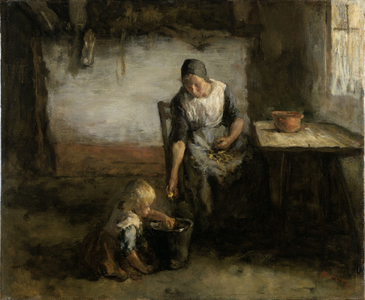 Woman Peeling Potatoes, 1880 (oil on canvas)