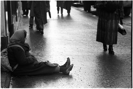 Life in post- war Vienna: A beggar- woman in a newlyfashionable shopping street …, 1953 (photo)