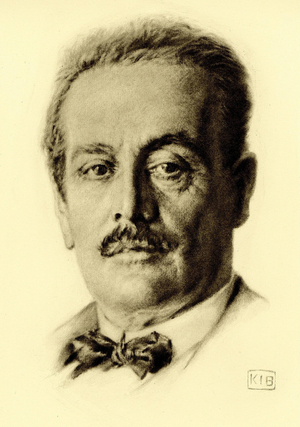 Giacomo Puccini (copper plate print)