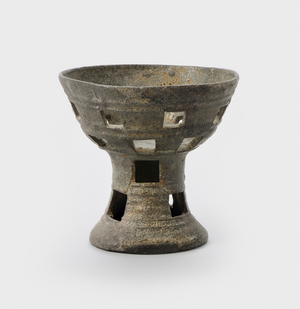 Pedestal bowl, 5th-6th century (Stoneware with openwork)