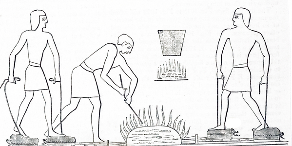 An engraving depicting an ancient Egyptian forge, 19th century