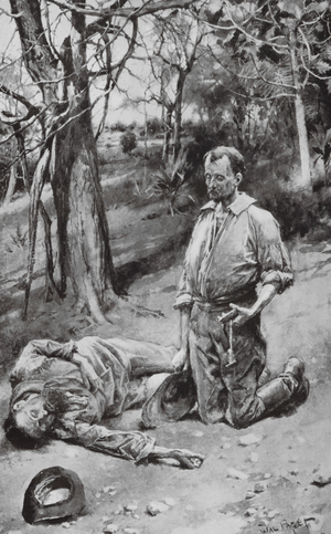 King watching the Last Moments of Burke (litho)