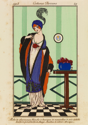 Plate 49 from 'Costumes Parisiens', 1913 (pouchoir print)